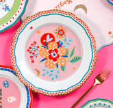 Porcelain Dinner Plate - Flower - Mamma Mia - Baci Milano